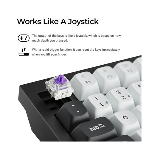 Teclado Keychron Q1 HE Keyboard Swappable RGB Backlight Nebula Switch Knob Version Negro