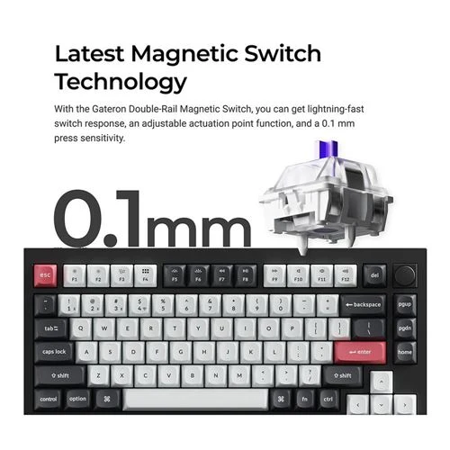 Teclado Keychron Q1 HE Keyboard Swappable RGB Backlight Nebula Switch Knob Version Negro
