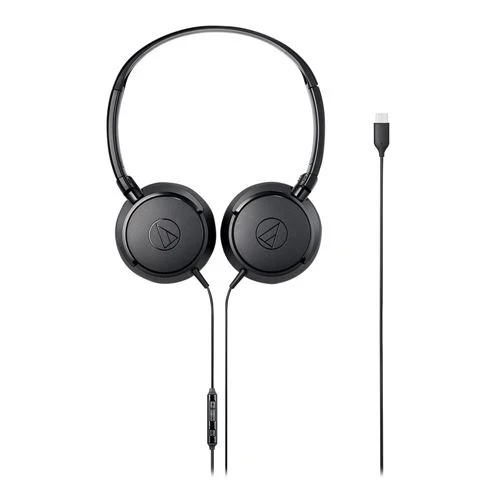 Audífonos Audio-Technica ATH-S120C USB Type C On Ear Headphones Negro