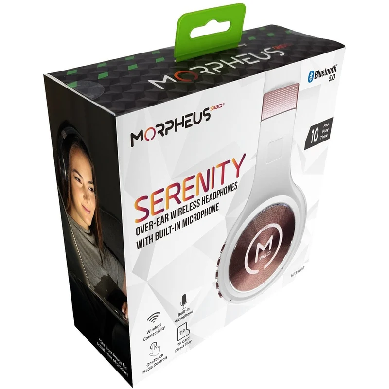 Audífonos Morpheus 360 Serenity Binaural Wireless Headphones, Rose Gold, White