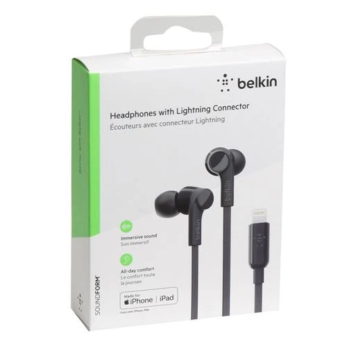 Earbuds Belkin In-Ear Lightning Wired Earbuds Negro