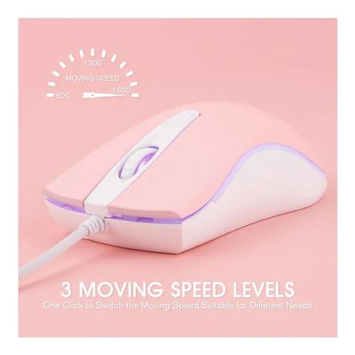 Mouse Riitek RM105 Wired Mouse Pink Rosa