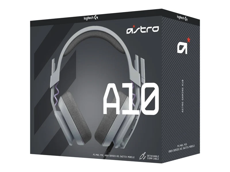 Audífonos Astro Logitech G Astro A10 Wired Gaming Headset, Gray