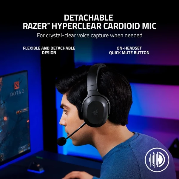Audífono - Micrófono Razer Barracuda X - Inalámbrico - SmartSwitch Dual Wireless - Bluetooth - 40mm - 50 Horas Batería - Negro - RZ04-04430100-R3U1
