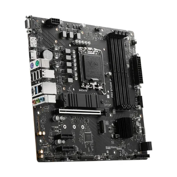 Tarjeta Madre MSI PRO B760M-P - Micro-ATX - Socket LGA1700 - Intel B760 - 4x DDR5 - 2x M.2 - PCIe 4.0 - HDMI/DisplayPort/VGA - 911-7E02-029