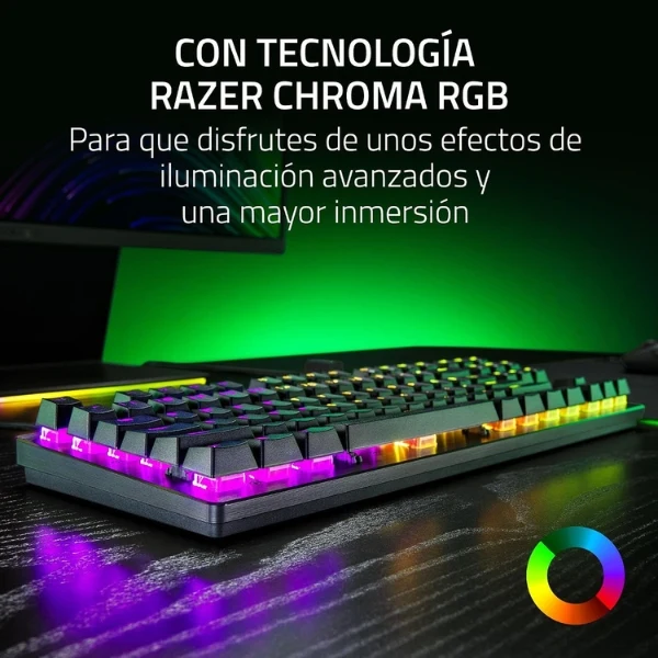 Teclado Gamer Razer Huntsman V3 X TKL Mecánico Óptico - Switches Razer Optical Clicky - RGB - USB-A - Español - Negro - RZ03-05021700-R311