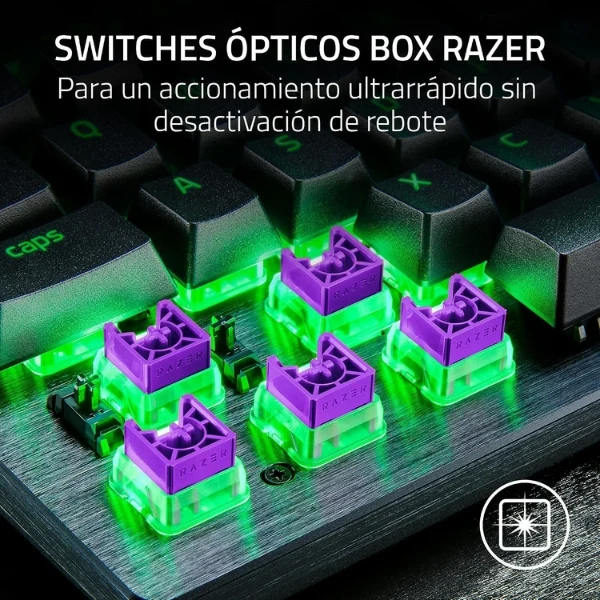 Teclado Gamer Razer Huntsman V3 X TKL Mecánico Óptico - Switches Razer Optical Clicky - RGB - USB-A - Español - Negro - RZ03-05021700-R311