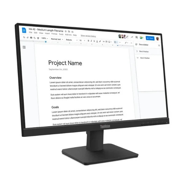 Monitor Lenovo ThinkVision S24-4e - 23.8" FHD IPS - 1920x1080 - 100Hz - HDMI/VGA - VESA - Negro