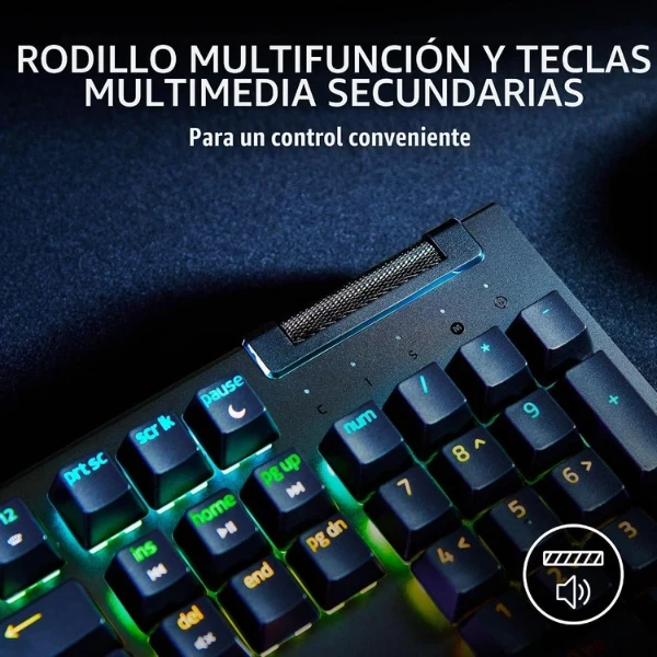Teclado Gamer Razer BlackWidow V4 X Mecánico - Español - USB - Razer Chroma RGB - Switches Mecánicos Razer - Negro - RZ03-04702800-R3U1