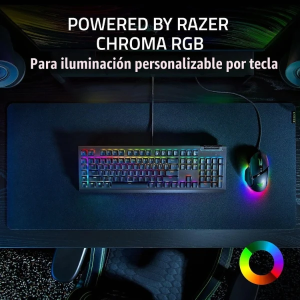 Teclado Gamer Razer BlackWidow V4 X Mecánico - Español - USB - Razer Chroma RGB - Switches Mecánicos Razer - Negro - RZ03-04702800-R3U1