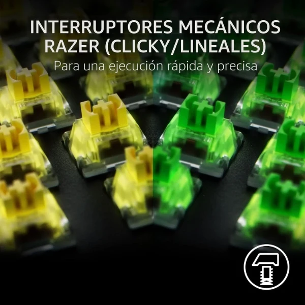 Teclado Gamer Razer BlackWidow V4 X Mecánico - Español - USB - Razer Chroma RGB - Switches Mecánicos Razer - Negro - RZ03-04702800-R3U1