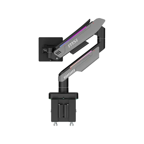 Base de Monitor MSI MPG MT201R V2 - Brazo Soporte con Resorte a Gas - 17" a 49" - Hasta 20kg - VESA 75x75/100x100mm - RGB - Plata - 306-3BA9560-LAX