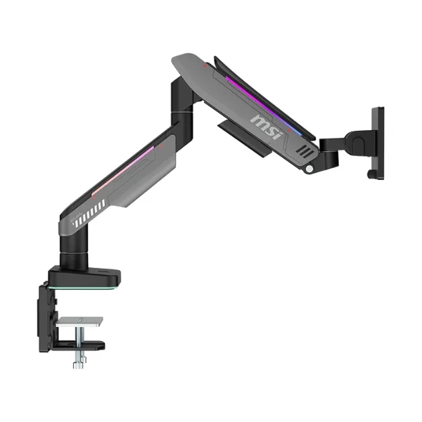 Base de Monitor MSI MPG MT201R V2 - Brazo Soporte con Resorte a Gas - 17" a 49" - Hasta 20kg - VESA 75x75/100x100mm - RGB - Plata - 306-3BA9560-LAX
