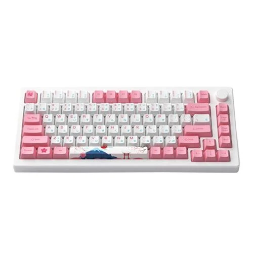 Teclado Akko MOD007B PC Tokyo Wireless Keyboard Kailh Sakura Pink Magnetic Switch Rosa