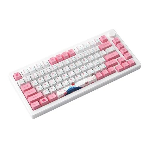 Teclado Akko MOD007B PC Tokyo Wireless Keyboard Kailh Sakura Pink Magnetic Switch Rosa