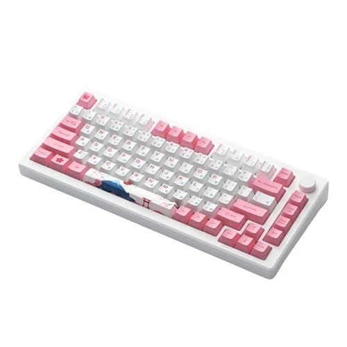 Teclado Akko MOD007B PC Tokyo Wireless Keyboard Kailh Sakura Pink Magnetic Switch Rosa