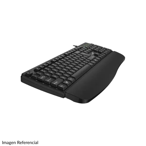 Teclado Genius KB-123 RS2 Clásico Copilot - USB - Español - Bajo Perfil - Reposamuñeca Integrado - Negro
