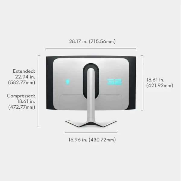 Monitor Alienware AW3225QF - 32" Curvo 4K UHD - (3840 x 2160) QD-OLED - 240 Hz - Lunar Light