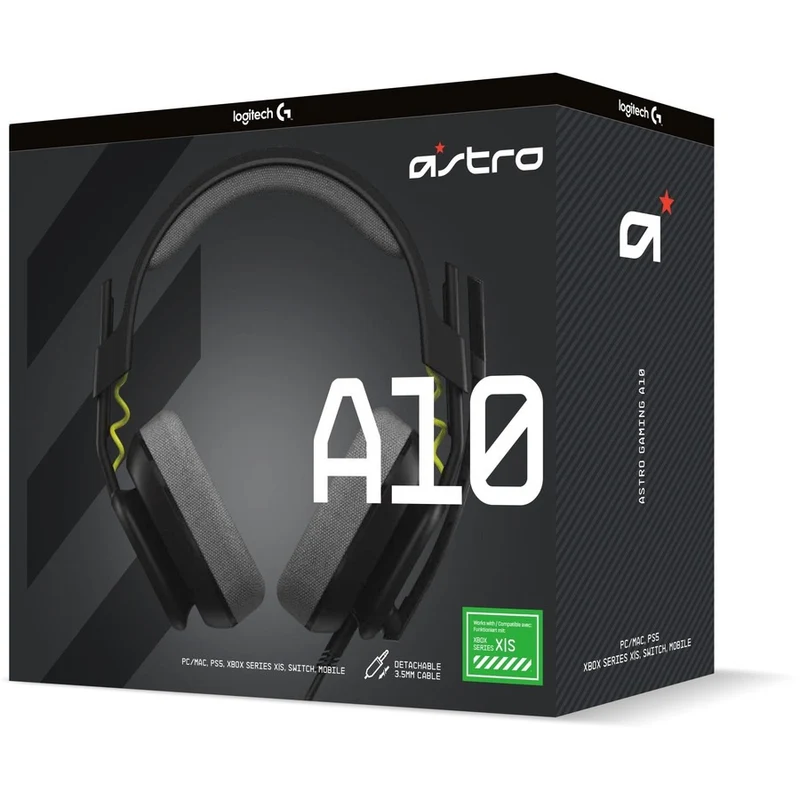 Audífonos Astro Logitech G Astro A10 Wired Gaming Headset, Black, 939-002045