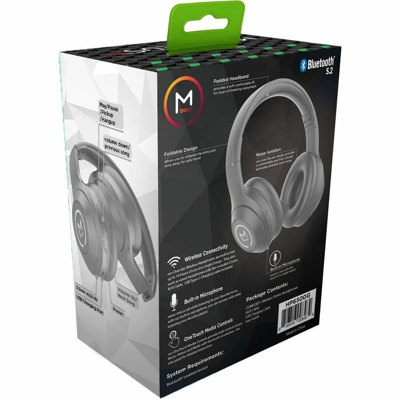 Audífonos Morpheus 360 Comfort Plus Binaural Wireless Headphones, Gray