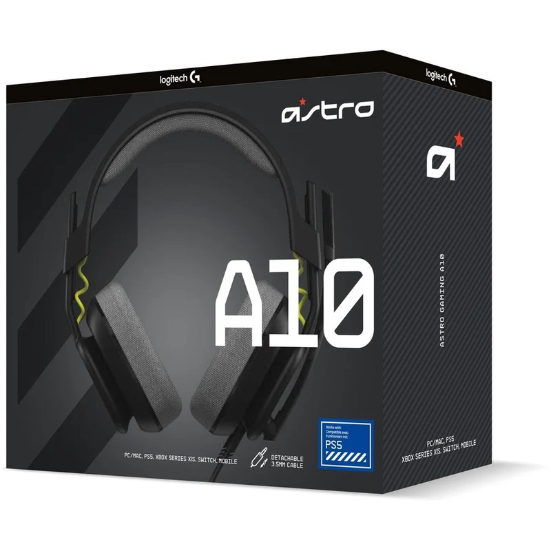 Audífonos Astro Logitech G Astro A10 Wired Gaming Headset, Black, 939-002055