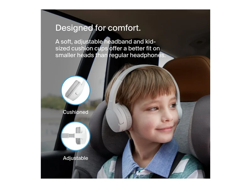Cable Belkin SoundForm Mini Wireless On-Ear Headphones, AUD002BTWTV3