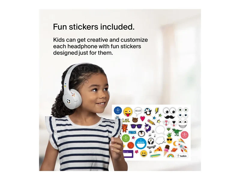 Cable Belkin SoundForm Mini Wireless On-Ear Headphones, AUD002BTWTV3