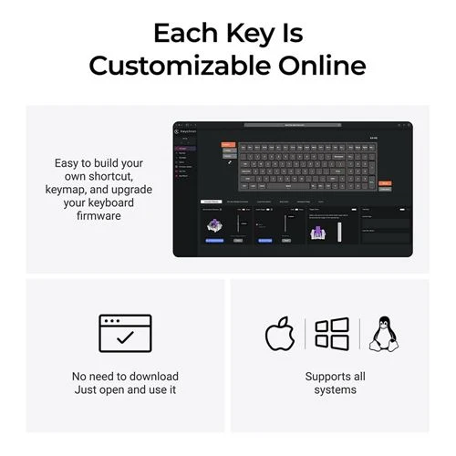 Teclado Keychron K4 HE Keyboard Swappable RGB Backlight Aluminum Nebula Switch Negro