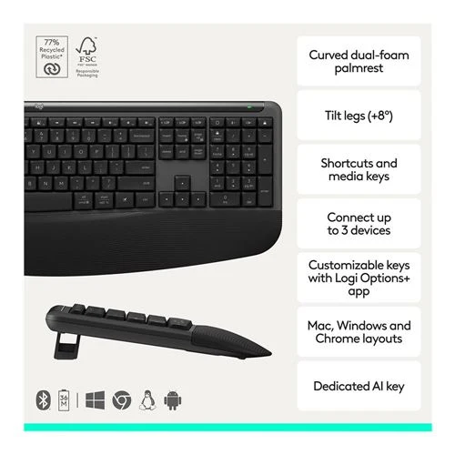 Combo Teclado y Mouse Logitech MK880 Comfort Plus