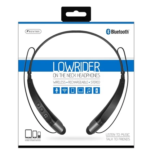 Audífonos Sentry Industries Bluetooth Lowrider On-the-Neck Headphones Negro