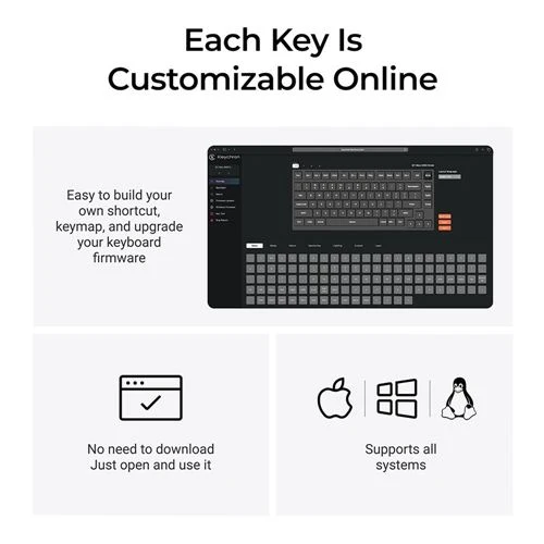 Teclado Keychron Q1 Max Hot Swappable RGB Backlight Wireless Keyboard Negro