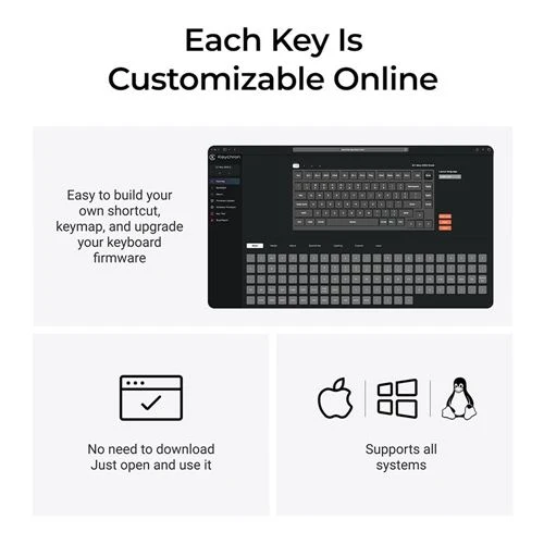 Teclado Keychron Q1 Max Hot Swappable RGB Backlight Wireless Keyboard Blanco