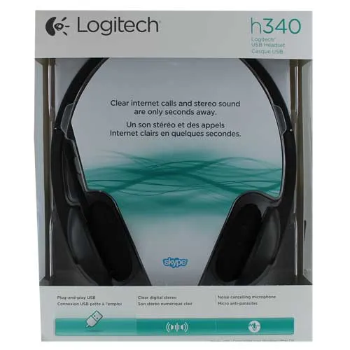 Audífonos Logitech H340 USB Wired Headset Negro