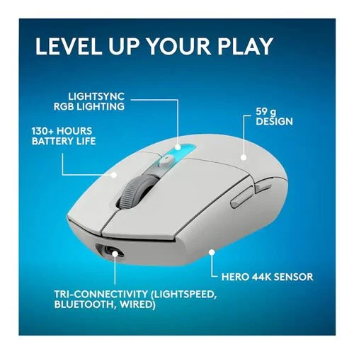 Mouse Logitech G G305 X SUPERLIGHT LIGHTSPEED Wireless Gaming Mouse Blanco