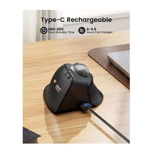 Mouse EM05 NL Ergonomic Vertical Wireless Trackball Mouse