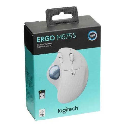 Mouse Logitech ERGO M575S Wireless Trackball Blanco