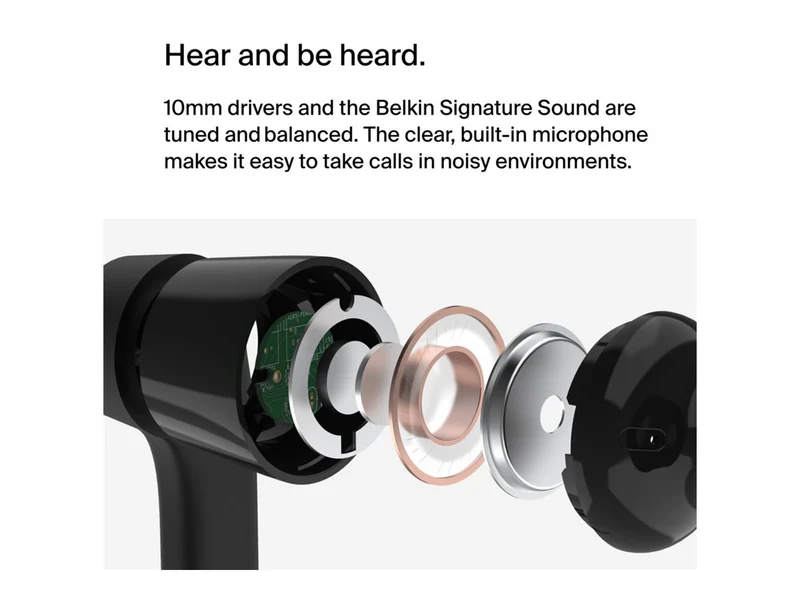 Audífonos Belkin SoundForm Wired Earbuds, Black, G3H0002BTBLK