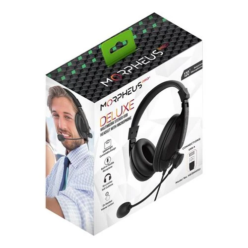 Audífonos Morpheus 360 Deluxe Multimedia Stereo USB Headset Negro