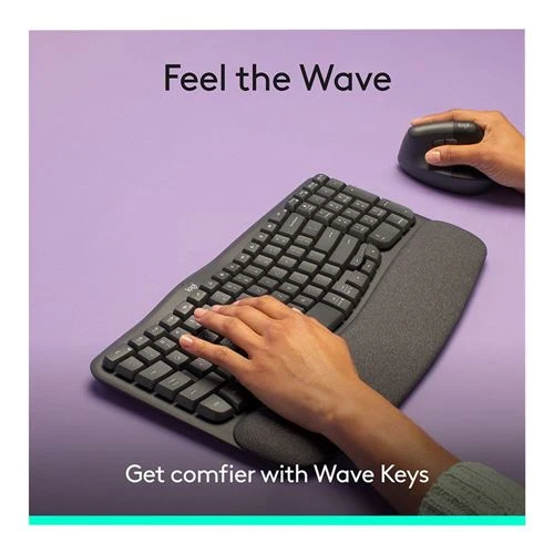 Teclado Logitech Wave Keys Ergonomic Wireless Keyboard