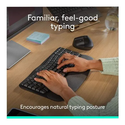 Teclado Logitech Wave Keys Ergonomic Wireless Keyboard