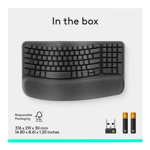 Teclado Logitech Wave Keys Ergonomic Wireless Keyboard