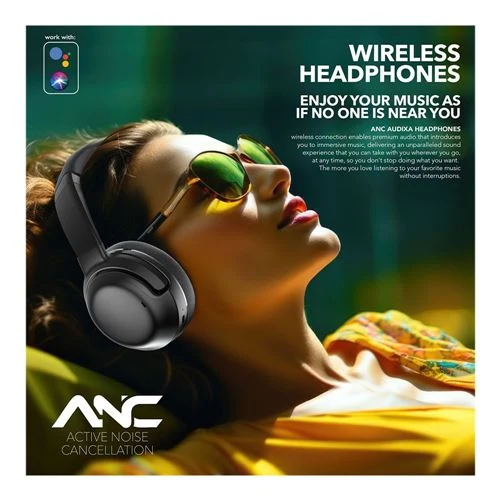 Audífonos RCA WAVE-76 Active Noise Cancelling Bluetooth Wireless Headphones Azul