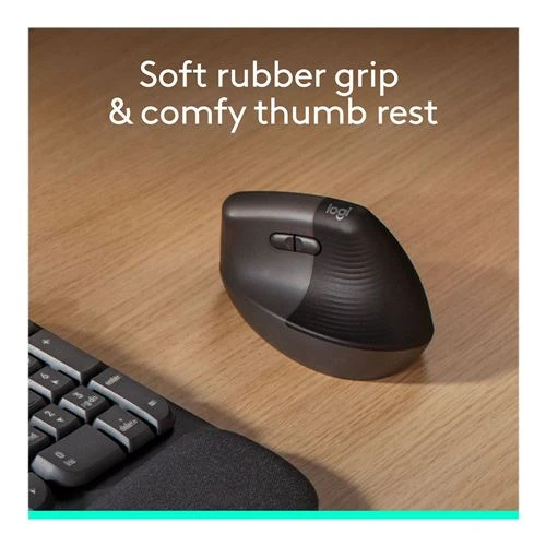 Mouse Logitech Lift Vertical Ergonomic Wireless Mouse Negro