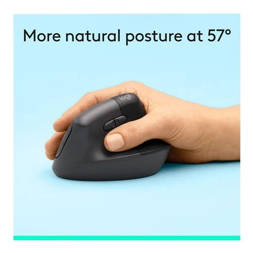Mouse Logitech Lift Vertical Ergonomic Wireless Mouse Negro