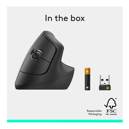 Mouse Logitech Lift Vertical Ergonomic Wireless Mouse Negro