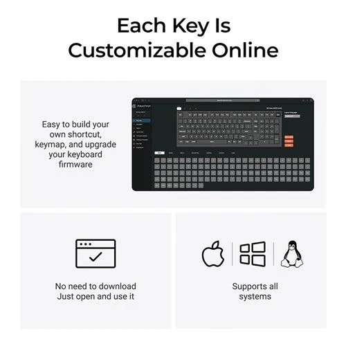 Teclado Keychron Q5 Max Swappable RGB Backlight Red Switch Knob Version Negro