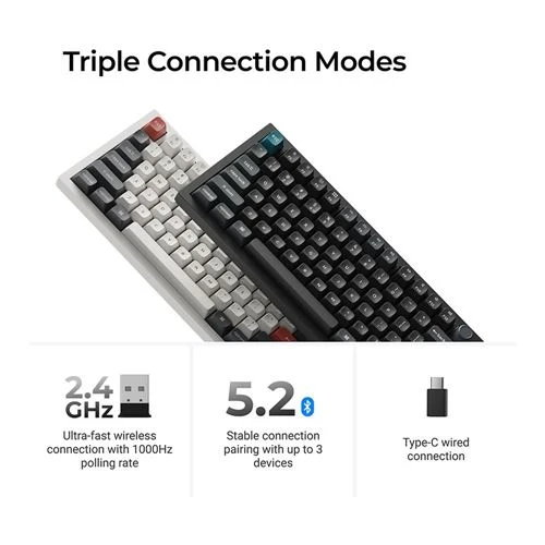 Teclado Keychron Q6 Ultra 8K Swappable RGB Backlight Banana Switch Knob Version Negro