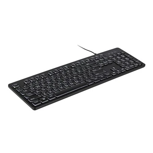 Teclado Aluratek Large Print Tri-color LED Backlight Illuminated Keyboard