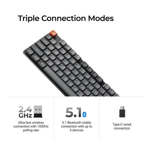 Teclado Keychron K5 Max Swappable Gateron RGB Backlight Brown Switch Keyboard