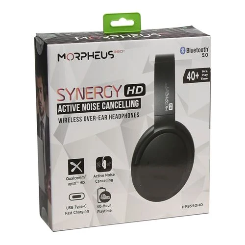 Audífonos Morpheus 360 Synergy HP9550HD Active Noise Cancelling Bluetooth Wireless Over-Ear Headphones Negro